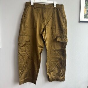 🫒Green Satin Cargo Pants